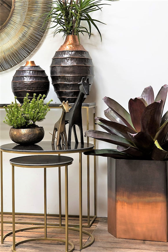 Pentagonal Stool / planter Copper - JO-7136 - Limited stock available !