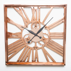 Gear Clock Square Large Copper - GGI-113 LC